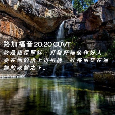 Picture 02 - 路 加 福 音 20:20 CUVT - 於 是 窺 探 耶 穌 ， 打 發 奸 細 裝 - Bible Verse Picture