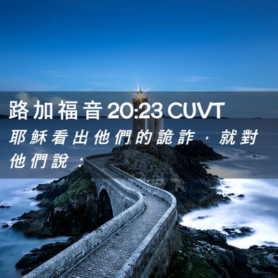 Picture 02 - 路 加 福 音 20:23 CUVT - 耶 穌 看 出 他 們 的 詭 詐 ， 就 對 - Bible Verse Picture