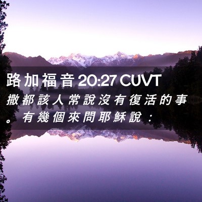 Picture 02 - 路 加 福 音 20:27 CUVT - 撒 都 該 人 常 說 沒 有 復 活 的 事 - Bible Verse Picture