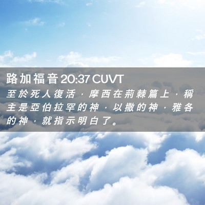 Picture 02 - 路 加 福 音 20:37 CUVT - 至 於 死 人 復 活 ， 摩 西 在 荊 棘 - Bible Verse Picture