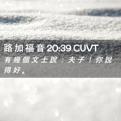 Picture 02 - 路 加 福 音 20:39 CUVT - 有 幾 個 文 士 說 ： 夫 子 ！ 你 說 - Bible Verse Picture