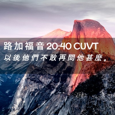 Picture 02 - 路 加 福 音 20:40 CUVT - 以 後 他 們 不 敢 再 問 他 甚 麼 - Bible Verse Picture