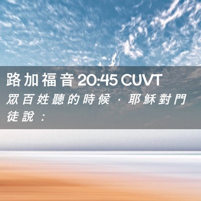 Picture 02 - 路 加 福 音 20:45 CUVT - 眾 百 姓 聽 的 時 候 ， 耶 穌 對 門 - Bible Verse Picture