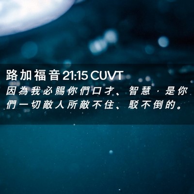 Picture 02 - 路 加 福 音 21:15 CUVT - 因 為 我 必 賜 你 們 口 才 、 智 慧 - Bible Verse Picture