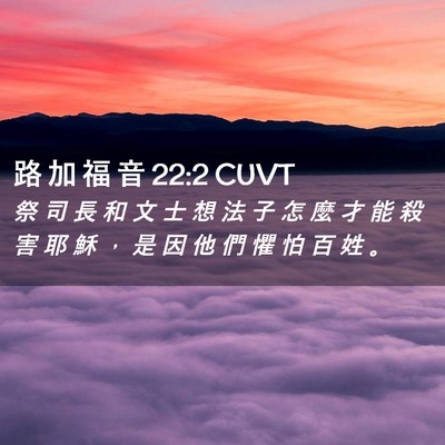 Picture 02 - 路 加 福 音 22:2 CUVT - 祭 司 長 和 文 士 想 法 子 怎 麼 才 - Bible Verse Picture