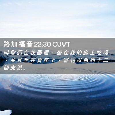 Picture 02 - 路 加 福 音 22:30 CUVT - 叫 你 們 在 我 國 裡 ， 坐 在 我 的 - Bible Verse Picture