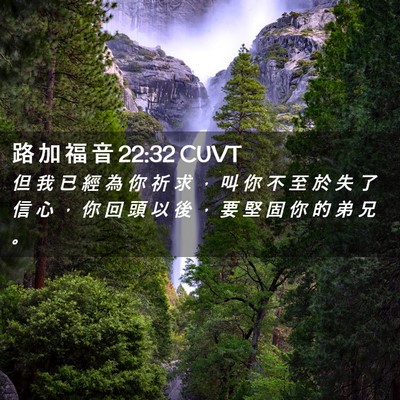 Picture 02 - 路 加 福 音 22:32 CUVT - 但 我 已 經 為 你 祈 求 ， 叫 你 不 - Bible Verse Picture