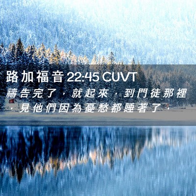 Picture 02 - 路 加 福 音 22:45 CUVT - 禱 告 完 了 ， 就 起 來 ， 到 門 徒 - Bible Verse Picture