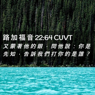 Picture 02 - 路 加 福 音 22:64 CUVT - 又 蒙 著 他 的 眼 ， 問 他 說 ： 你 - Bible Verse Picture