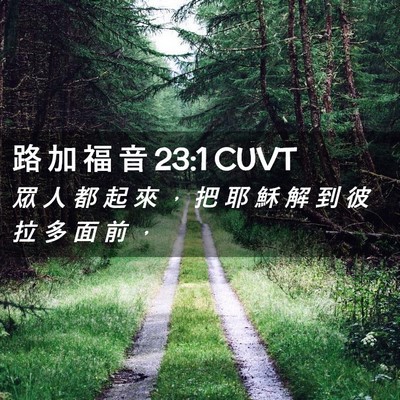 Picture 02 - 路 加 福 音 23:1 CUVT - 眾 人 都 起 來 ， 把 耶 穌 解 到 彼 - Bible Verse Picture