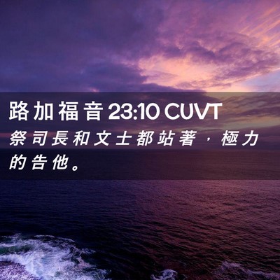 Picture 02 - 路 加 福 音 23:10 CUVT - 祭 司 長 和 文 士 都 站 著 ， 極 力 - Bible Verse Picture