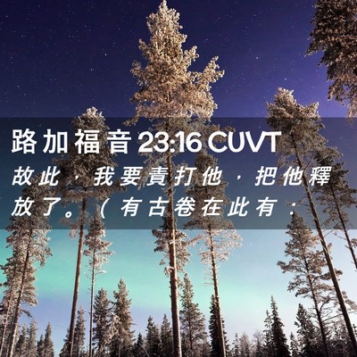 Picture 02 - 路 加 福 音 23:16 CUVT - 故 此 ， 我 要 責 打 他 ， 把 他 釋 - Bible Verse Picture