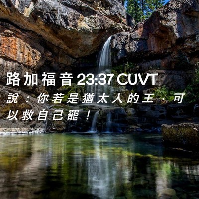Picture 02 - 路 加 福 音 23:37 CUVT - 說 ： 你 若 是 猶 太 人 的 王 ， 可 - Bible Verse Picture