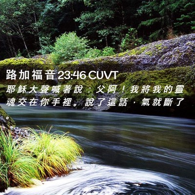 Picture 02 - 路 加 福 音 23:46 CUVT - 耶 穌 大 聲 喊 著 說 ： 父 阿 ！ 我 - Bible Verse Picture