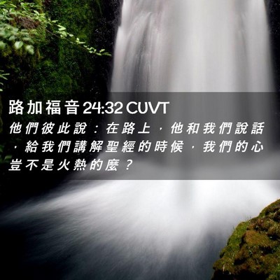 Picture 02 - 路 加 福 音 24:32 CUVT - 他 們 彼 此 說 ： 在 路 上 ， 他 和 - Bible Verse Picture