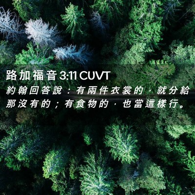 Picture 02 - 路 加 福 音 3:11 CUVT - 約 翰 回 答 說 ： 有 兩 件 衣 裳 的 - Bible Verse Picture