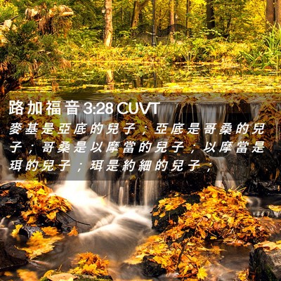 Picture 02 - 路 加 福 音 3:28 CUVT - 麥 基 是 亞 底 的 兒 子 ； 亞 底 是 - Bible Verse Picture