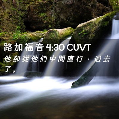 Picture 02 - 路 加 福 音 4:30 CUVT - 他 卻 從 他 們 中 間 直 行 ， 過 去 - Bible Verse Picture