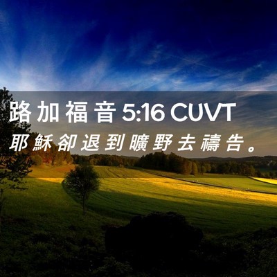 Picture 02 - 路 加 福 音 5:16 CUVT - 耶 穌 卻 退 到 曠 野 去 禱 告 - Bible Verse Picture
