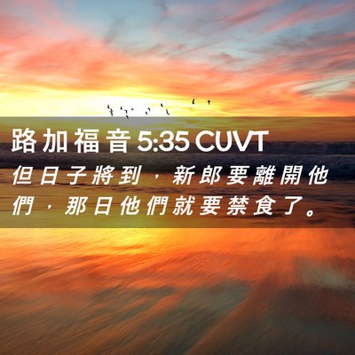 Picture 02 - 路 加 福 音 5:35 CUVT - 但 日 子 將 到 ， 新 郎 要 離 開 他 - Bible Verse Picture