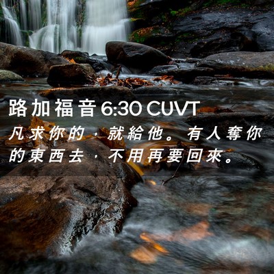 Picture 02 - 路 加 福 音 6:30 CUVT - 凡 求 你 的 ， 就 給 他 。 有 人 奪 - Bible Verse Picture