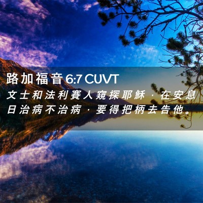 Picture 02 - 路 加 福 音 6:7 CUVT - 文 士 和 法 利 賽 人 窺 探 耶 穌 ， - Bible Verse Picture
