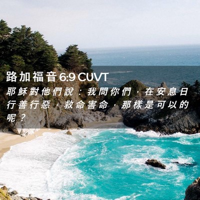 Picture 02 - 路 加 福 音 6:9 CUVT - 耶 穌 對 他 們 說 ： 我 問 你 們 ， - Bible Verse Picture