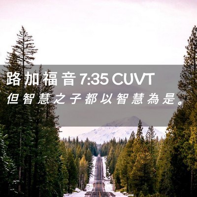 Picture 02 - 路 加 福 音 7:35 CUVT - 但 智 慧 之 子 都 以 智 慧 為 是 - Bible Verse Picture
