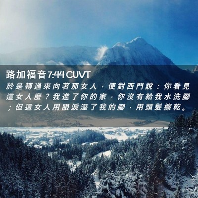 Picture 02 - 路 加 福 音 7:44 CUVT - 於 是 轉 過 來 向 著 那 女 人 ， 便 - Bible Verse Picture