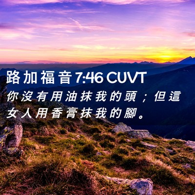 Picture 02 - 路 加 福 音 7:46 CUVT - 你 沒 有 用 油 抹 我 的 頭 ； 但 這 - Bible Verse Picture