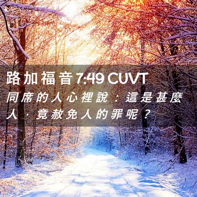 Picture 02 - 路 加 福 音 7:49 CUVT - 同 席 的 人 心 裡 說 ： 這 是 甚 麼 - Bible Verse Picture