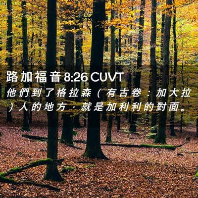 Picture 02 - 路 加 福 音 8:26 CUVT - 他 們 到 了 格 拉 森 （ 有 古 卷 ： - Bible Verse Picture