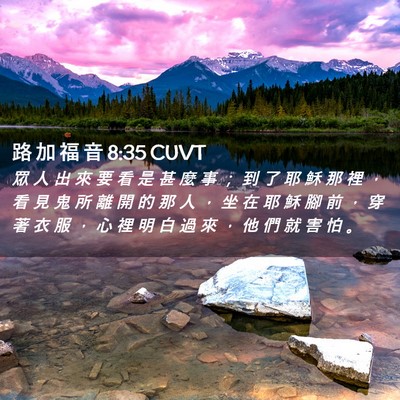 Picture 02 - 路 加 福 音 8:35 CUVT - 眾 人 出 來 要 看 是 甚 麼 事 ； 到 - Bible Verse Picture