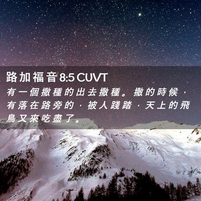 Picture 02 - 路 加 福 音 8:5 CUVT - 有 一 個 撒 種 的 出 去 撒 種 。 撒 - Bible Verse Picture