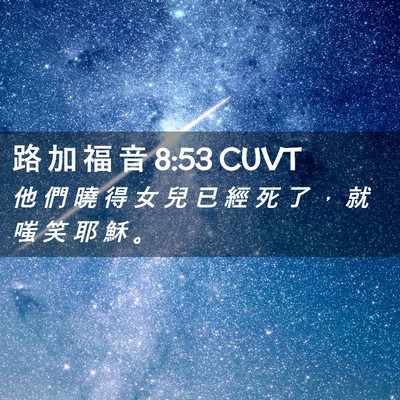 Picture 02 - 路 加 福 音 8:53 CUVT - 他 們 曉 得 女 兒 已 經 死 了 ， 就 - Bible Verse Picture