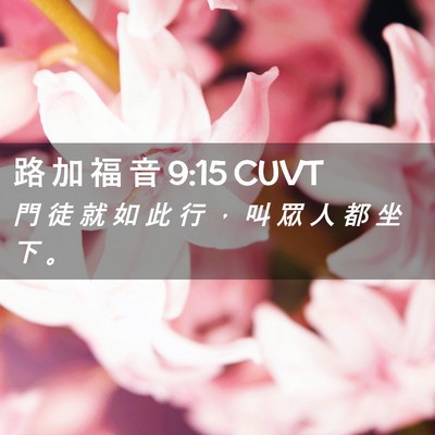 Picture 02 - 路 加 福 音 9:15 CUVT - 門 徒 就 如 此 行 ， 叫 眾 人 都 坐 - Bible Verse Picture