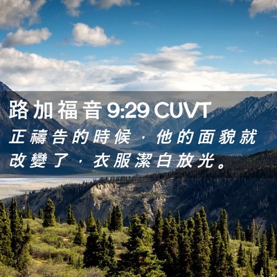 Picture 02 - 路 加 福 音 9:29 CUVT - 正 禱 告 的 時 候 ， 他 的 面 貌 就 - Bible Verse Picture