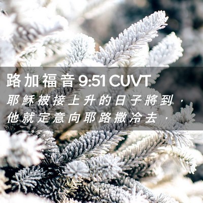 Picture 02 - 路 加 福 音 9:51 CUVT - 耶 穌 被 接 上 升 的 日 子 將 到 ， - Bible Verse Picture