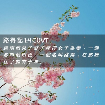 Picture 02 - 路 得 記 1:4 CUVT - 這 兩 個 兒 子 娶 了 摩 押 女 子 為 - Bible Verse Picture