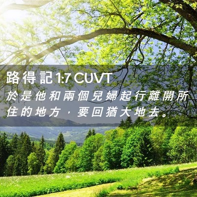 Picture 02 - 路 得 記 1:7 CUVT - 於 是 他 和 兩 個 兒 婦 起 行 離 開 - Bible Verse Picture
