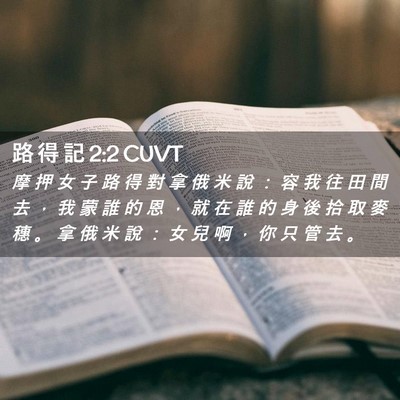 Picture 02 - 路 得 記 2:2 CUVT - 摩 押 女 子 路 得 對 拿 俄 米 說 ： - Bible Verse Picture