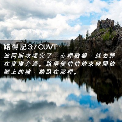 Picture 02 - 路 得 記 3:7 CUVT - 波 阿 斯 吃 喝 完 了 ， 心 裡 歡 暢 - Bible Verse Picture