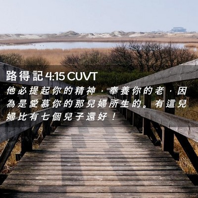 Picture 02 - 路 得 記 4:15 CUVT - 他 必 提 起 你 的 精 神 ， 奉 養 你 - Bible Verse Picture