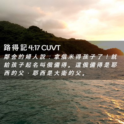 Picture 02 - 路 得 記 4:17 CUVT - 鄰 舍 的 婦 人 說 ： 拿 俄 米 得 孩 - Bible Verse Picture