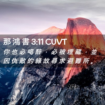 Picture 02 - 那 鴻 書 3:11 CUVT - 你 也 必 喝 醉 ， 必 被 埋 藏 ， 並 - Bible Verse Picture