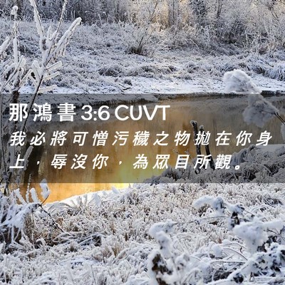 Picture 02 - 那 鴻 書 3:6 CUVT - 我 必 將 可 憎 污 穢 之 物 拋 在 你 - Bible Verse Picture