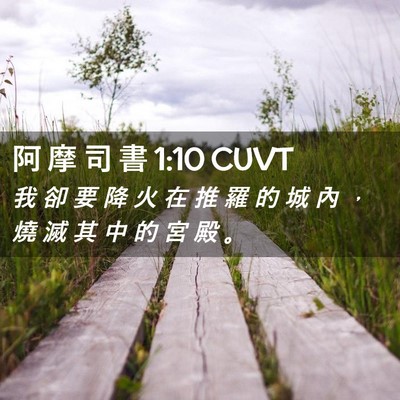 Picture 02 - 阿 摩 司 書 1:10 CUVT - 我 卻 要 降 火 在 推 羅 的 城 內 ， - Bible Verse Picture