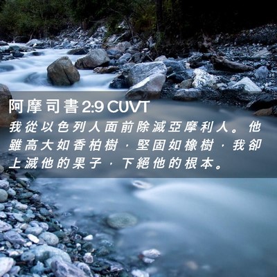 Picture 02 - 阿 摩 司 書 2:9 CUVT - 我 從 以 色 列 人 面 前 除 滅 亞 摩 - Bible Verse Picture