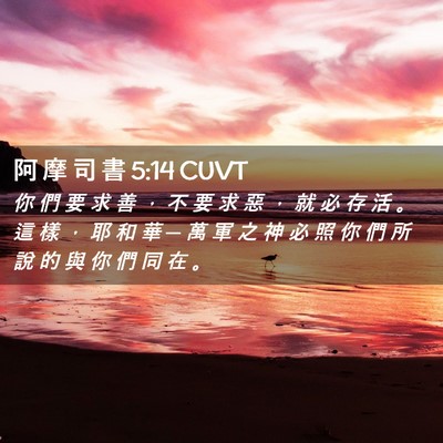 Picture 02 - 阿 摩 司 書 5:14 CUVT - 你 們 要 求 善 ， 不 要 求 惡 ， 就 - Bible Verse Picture