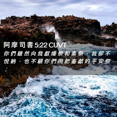 Picture 02 - 阿 摩 司 書 5:22 CUVT - 你 們 雖 然 向 我 獻 燔 祭 和 素 祭 - Bible Verse Picture